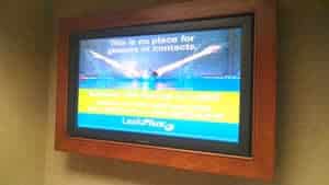 Advertising screen at Lifetime Athletics